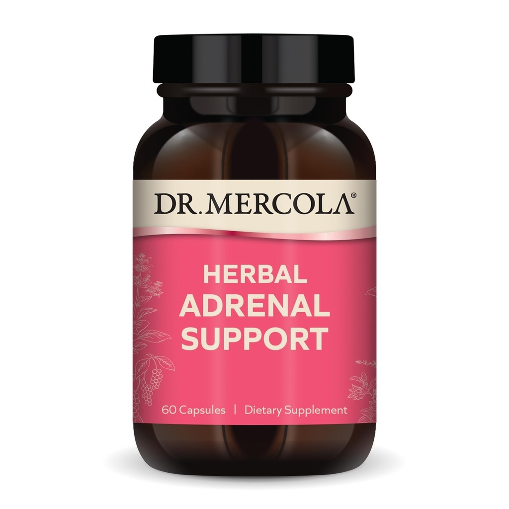 Tohtori Mercola Herbal Adrenal Support, 30 Servings (60 kapselia), Ravintolisä, Mielialan ja stressin hallinta, ei-GMO