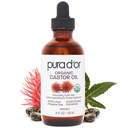 PURA D'OR 4 Oz ORGAANINEN Castor Oil - 100% Pure USDA Certified Cold Pressed, Hexane vapaa silmäripsien ja kulmakarvojen seerumi - Fuller, Thicker Lashes & Brows - iho ja hiukset