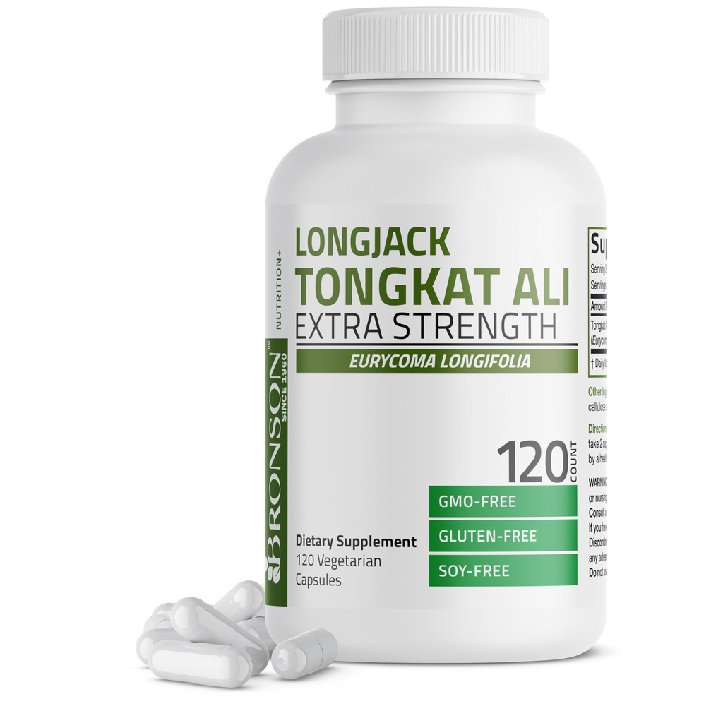 Bronson Longjack Tongkat Ali Extra Strength, 120 kasvissyöjäkapselia