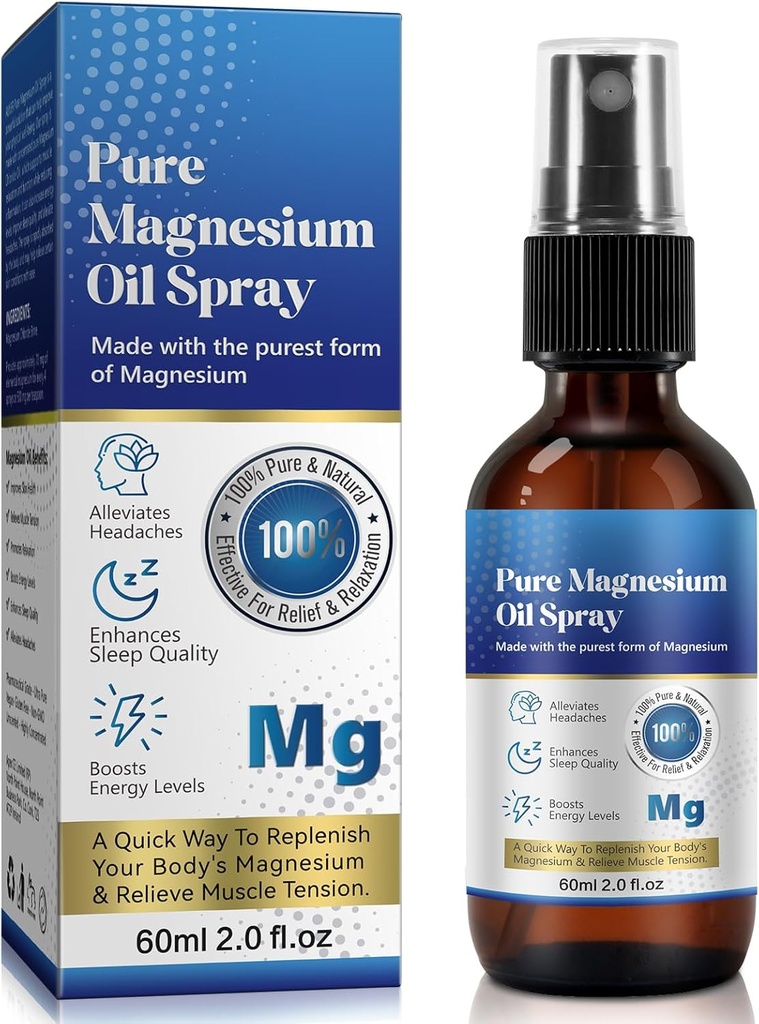 Generic 2 Fl Oz Magnesiumöljysumute - puhdas ja orgaaninen - korkea pitoisuus magnesium - ei-muuntogeeninen, gluteeniton - helppo imeytyä (1kpl)