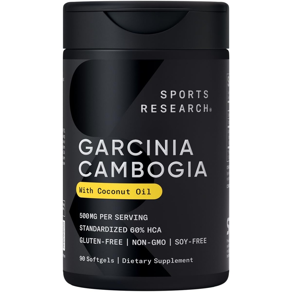 Sports Research Garcinia Cambogia Extract (60% HCA) Extra Virgin Organic Coconut Oil ...