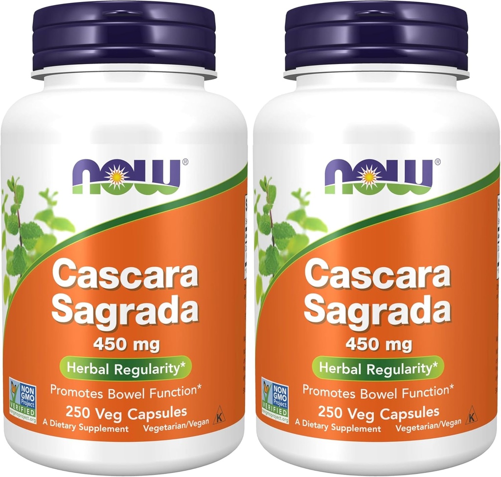 NYT lisäravinteet, Cascara Sagrada (Rhamnus purshiana)450 mg, 250 Veg-kapselia (Pakkaus 2)