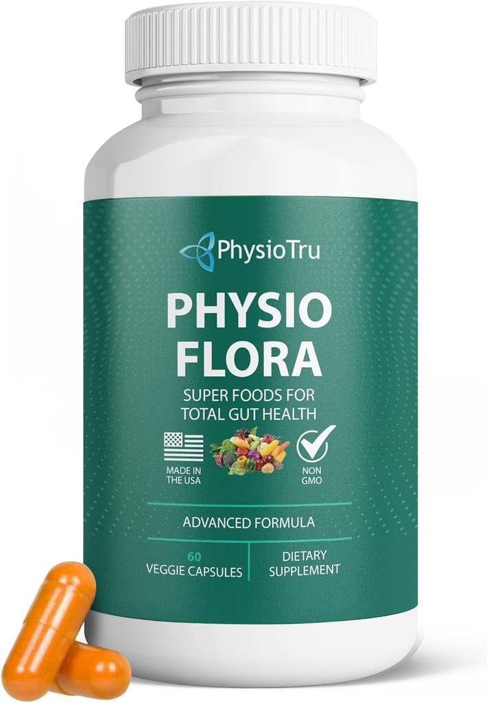 Fysio Flora Curcumin piperiini, probiootit ja prebiootit Gut, 60 kasviskapselit