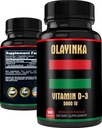 D3-vitamiini 5000 IU - 125 mikrog D3-vitamiinin lisäravinteet naisille ja miehille - ihon terveys, lihasten toiminta & koskemattomuus tuki - ei-GMO, korkea teho D3-vitamiini 5000 IU, 3 kuukauden tarjonta