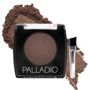 Palladio Brow Powder för ögonbryn, mjuk och naturlig ögonbrynpulver med Jojoba Oil & Shea Butter, hjälper till att förbättra och definiera webbläsar, kompakt storlek för handväska eller resor, Inkluderar Applicator Brush, Dark Brown