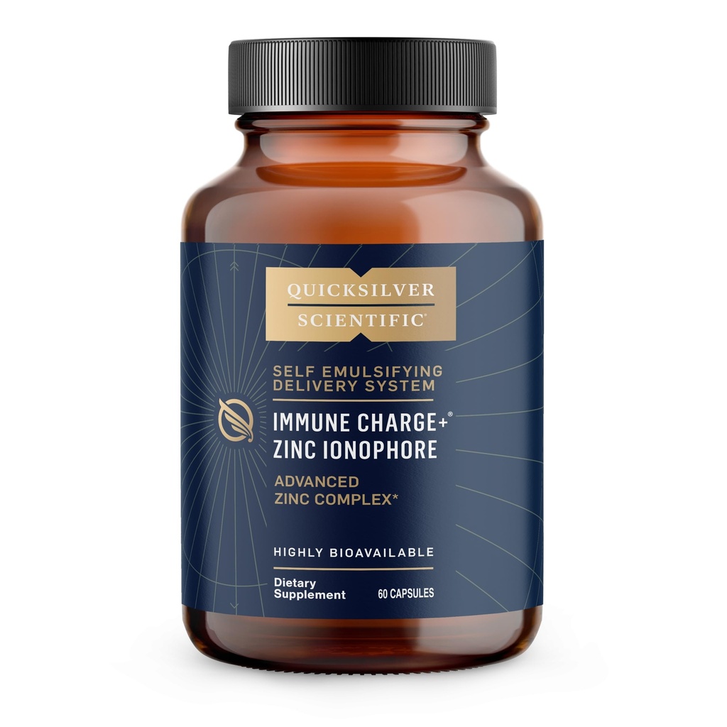 Quicksilver Scientific Immune Charge + Zink Ionophore - Zink Supplement kompletterat med Quercetin, Luteolin, Hesperetin Immune + GI Support (60 kapslar)