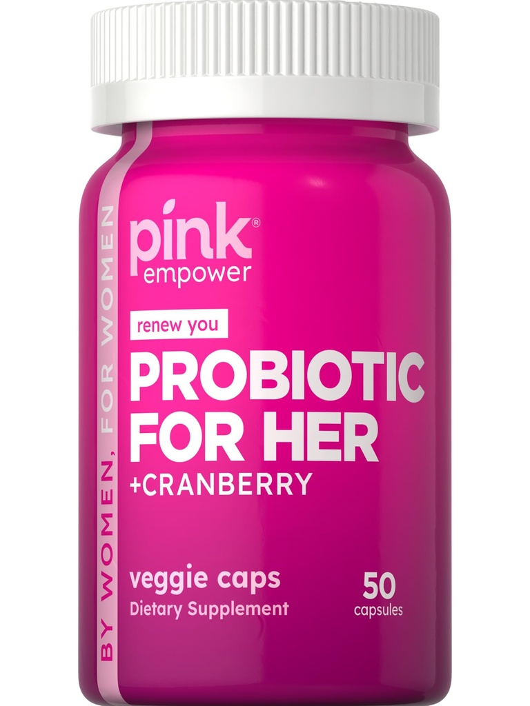 PINK Probiootit naisille Ruoansulatuskanavan tuki kapselit Plus karpalo ... 50 Count... Kasvisruokaa, ei-GMO & Gluteenittomat lisäravinteet