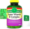 2 Pack Light Spring Super B-komplex tablettia ... B6-vitamiini, B12-vitamiini, C-vitamiini, tiamiini, biotiini, gluteeniton, täydellinen ravintolisä, jossa on kevyt ja kevätopas.