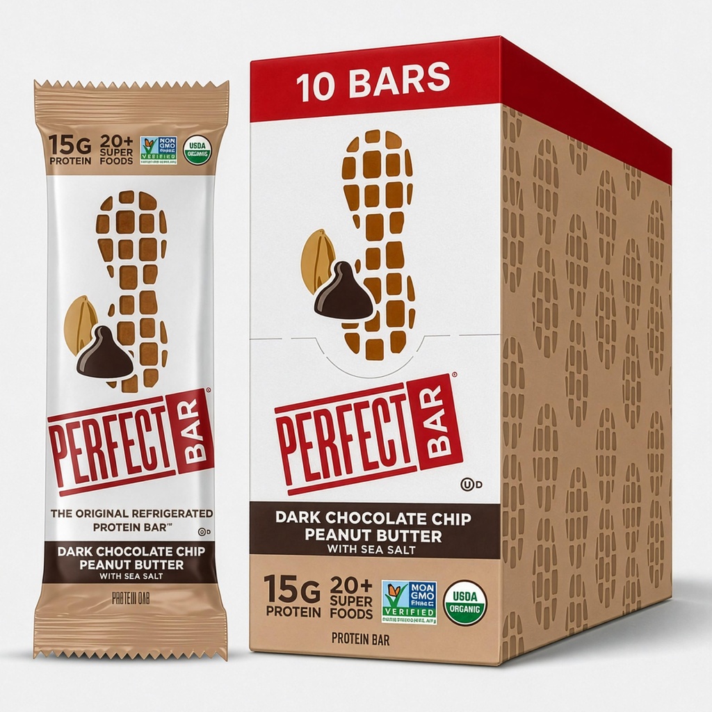 Täydellinen baari, tumma suklaa Chip maapähkinävoi proteiinipatukka, korkea proteiini, orgaaninen, gluteeniton, soijaton, ei GMO, ei sokerialkoholit, 2.3 Ounce Bar, 10 Count