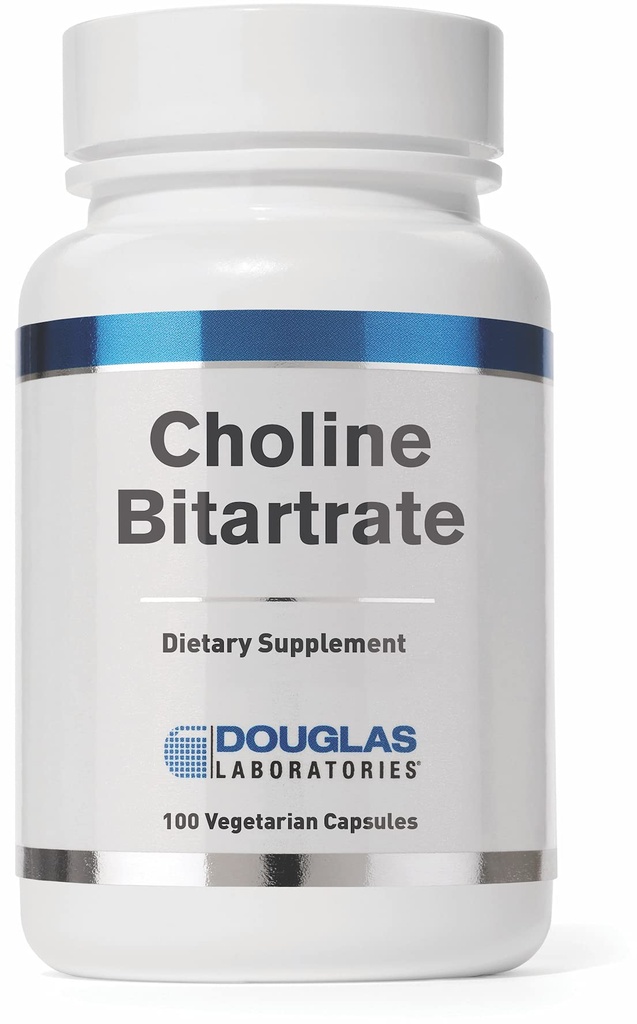 Douglas Laboratories Choline Bitartraatti Lisäosa maksan, neurologian ja sydämen terveys, mielenfokus, ja hermosto* 100 kapselia