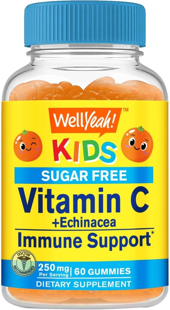 WellYeah Echinacea (5 mg) ja C-vitamiinia (250 mg) Sokerittomia Gummyja lapsille