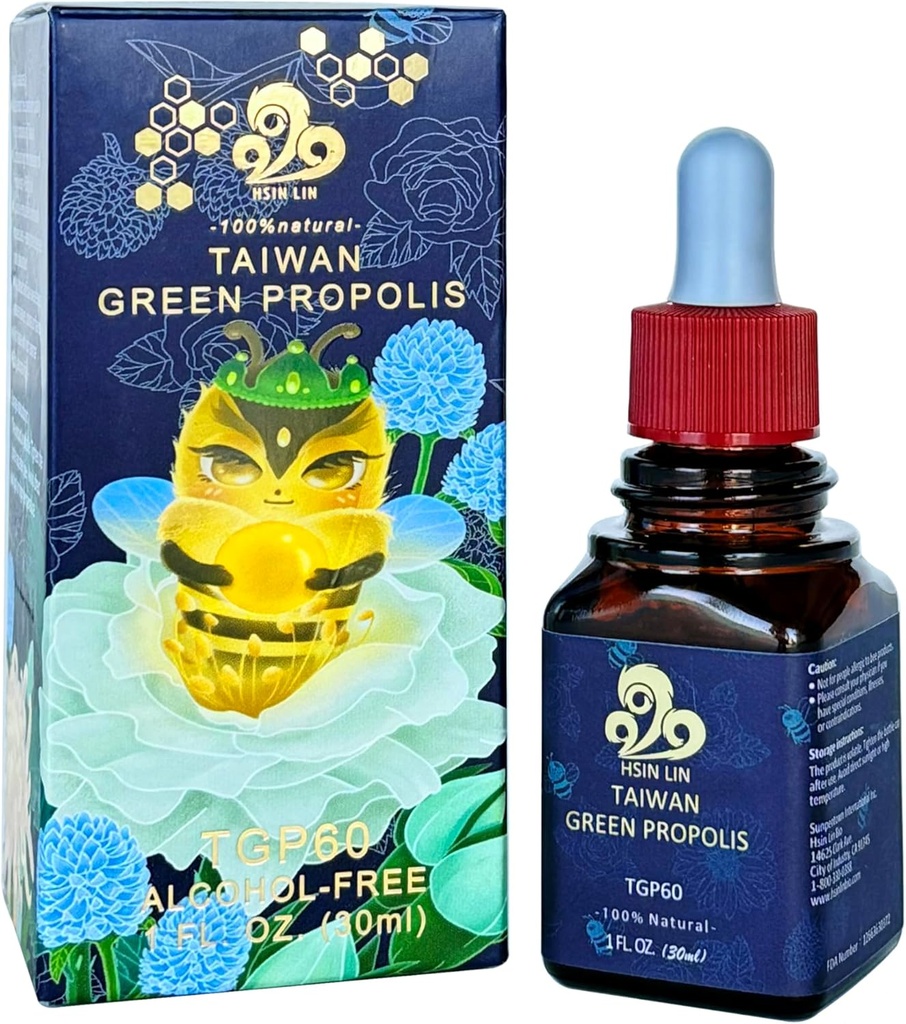 Taiwan Green Propolis, korkean pitoisuuden propoli > 60 mg/ ml, ravinnerikas, antioksidantti