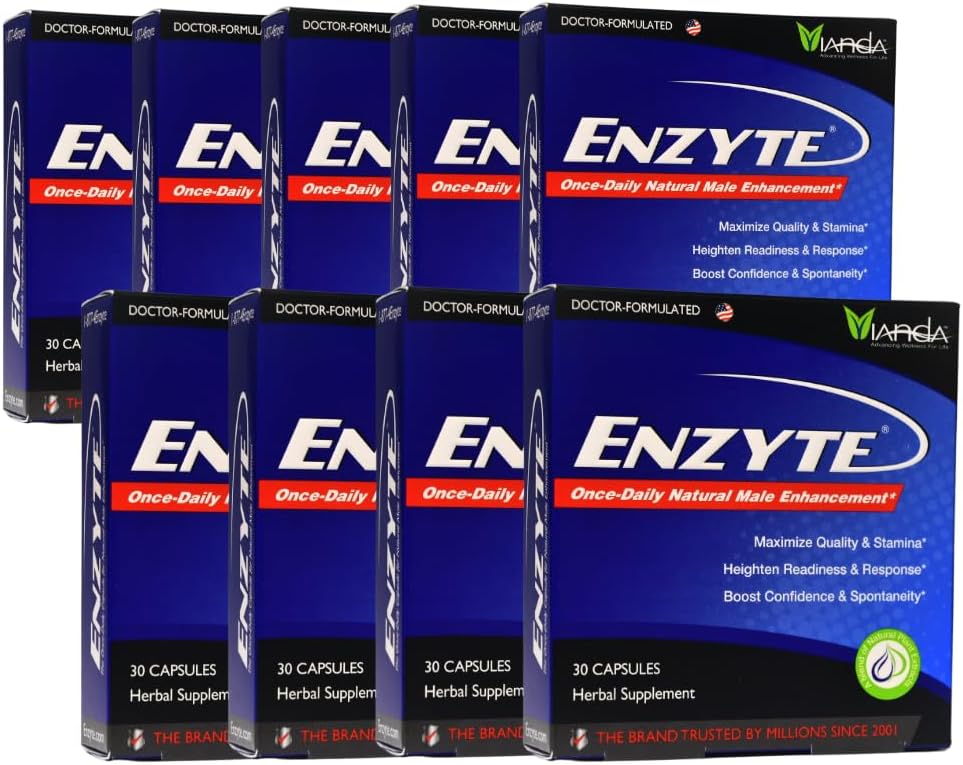 Enzyte® Natural Mies Lisälaite Bundle laatu ja kestävyys Aasian Ginseng, Ginkgo Biloba, Rypälesiemenuute, Kiimainen Goat Weed - 9 Pack Bundle