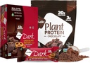 NuGo Dark Chocolate Pretzel w/SS, 12g Vegaaniproteiinia, gluteeniton, Kosher Pareve, ei-GMO, 12 kreivi ja NuGo kasviproteiinijauhe, suklaa, 20g proteiinia, 3g sokeria, 25 tarjoilua