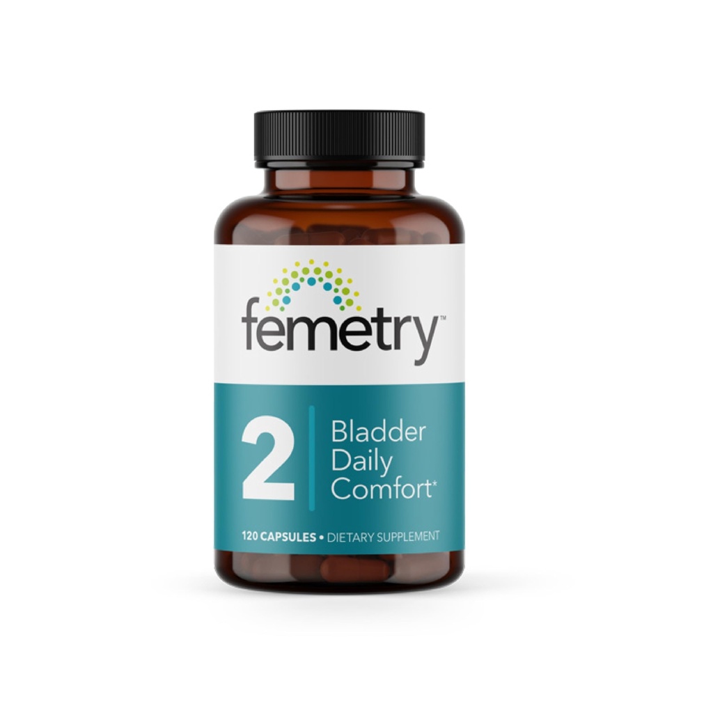 Femetry Bladder Daily Comfort - Soothes Irritation - Stöder Hälsosamt Histamin Response - Främjar Bladder Lining Health - Interstitiell Cystit - 120 kapslar