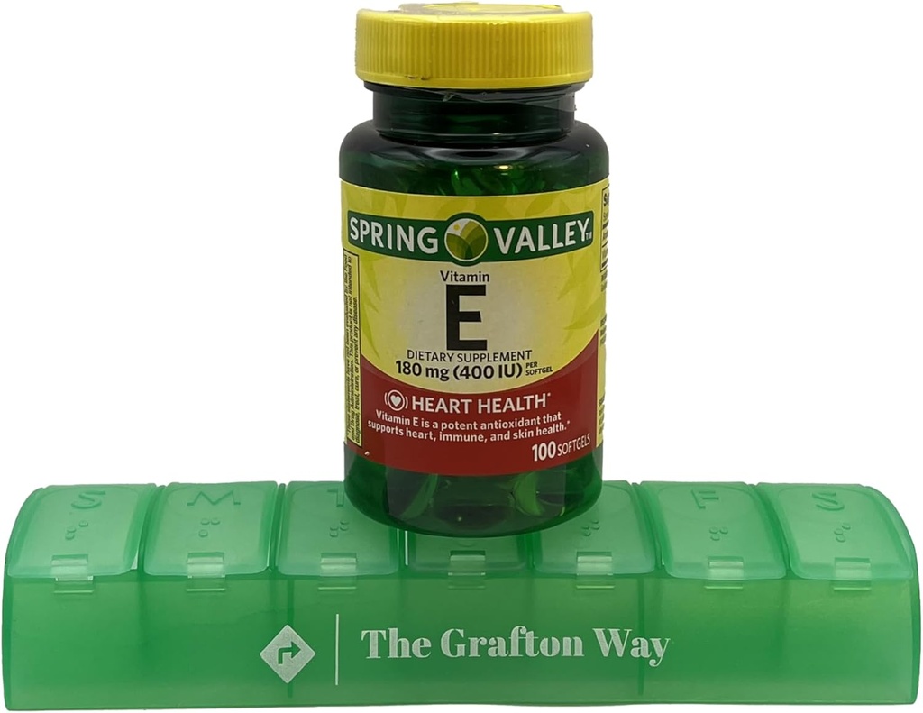 Spring Valley E-vitamiini Ravintolisä, 180 mg, 100 Laske Mukava Grafton Way Pill Organizer