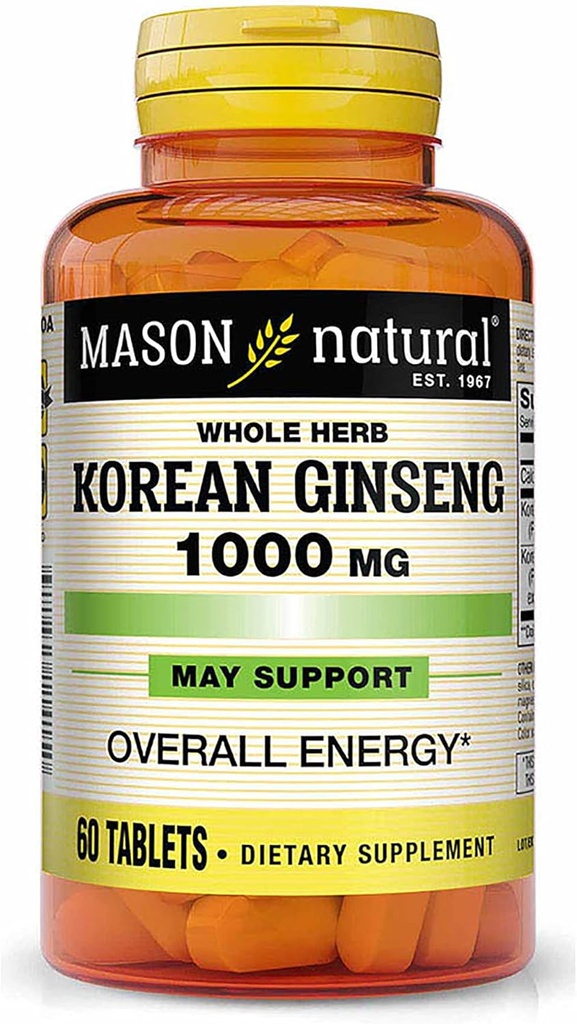 Mason Vitamins Mason Korean Ginseng 1000mg tabletter