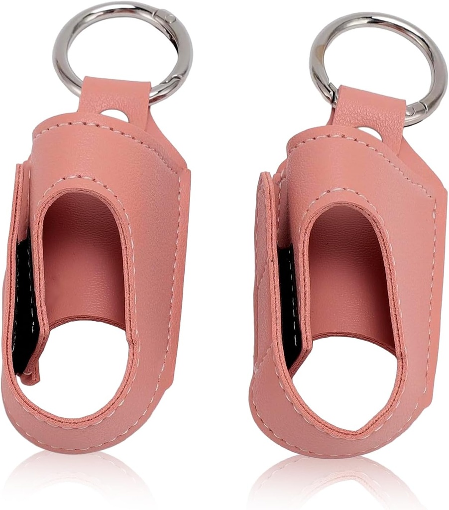 HURRISE 2kpl Astma-inhalaattorin haltija, Inhalaattorin haltija Keychain, Kannettava säilytys PU nahka Case Carabiner Clip - Monipuolinen käyttö, tyyli ja muotoilu matka