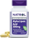 Natrol Alpha Lipoic Acid 300 mg, ravintolisä yleiselle hyvinvoinnille, 50 kapselia, 50 päivän toimitus