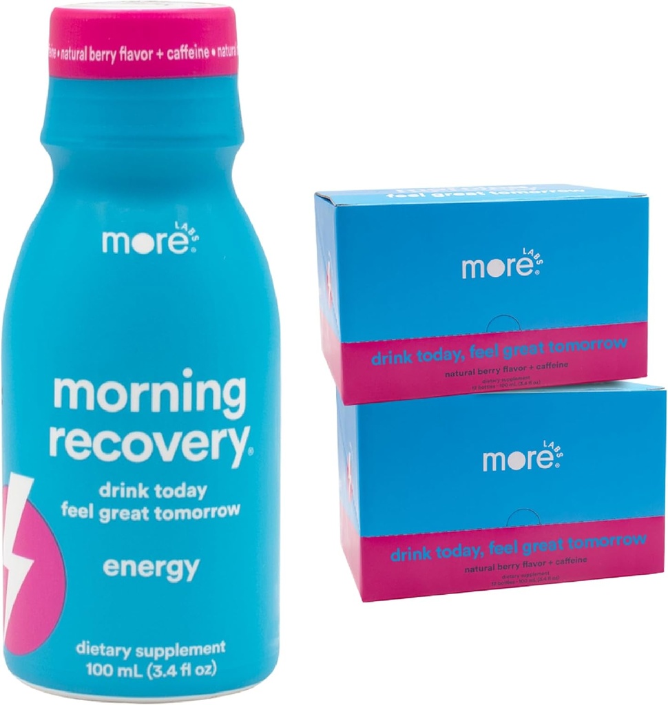 Aamu Recovery, Elektrolyytti energialla, Milk Thistle Drink ominainen Formulation Hydrate Vaikka juominen aamulla Recovery, erittäin liukas neste DHM, Berry, pakkaus 24