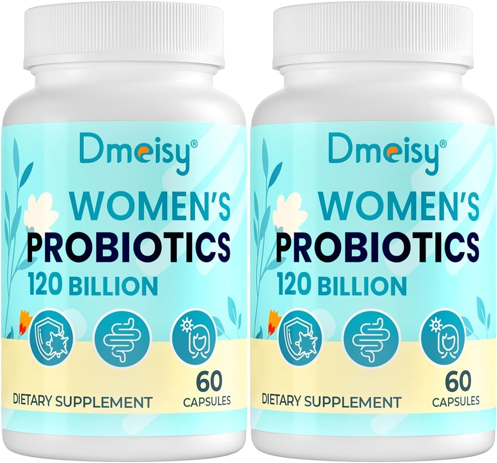 120 miljardia PMY Probiootti - Menopause Tuki Probiootit naisille, Natural Menopause Probiootti täydentää Hot Flass Night Swats Mood Swings Hormone Balance Gut & Immuuniterveys- 120 Caps