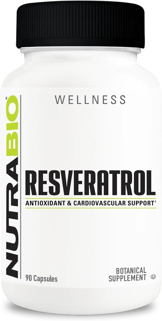 NutraBio Resveratrol täydentää, 500mg - luonnollinen antioksidantti auttaa taistelemaan vapaa radikaalit ja tukea terve ikääntyminen, 90 kapselia