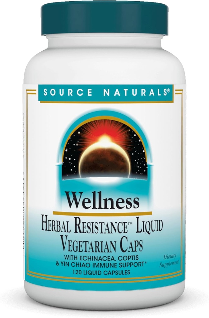 Source Naturals Wellness Herbal Resistance - Echinacea, Coptis & Yin Chiao Immuunituki* - 120 kapselia