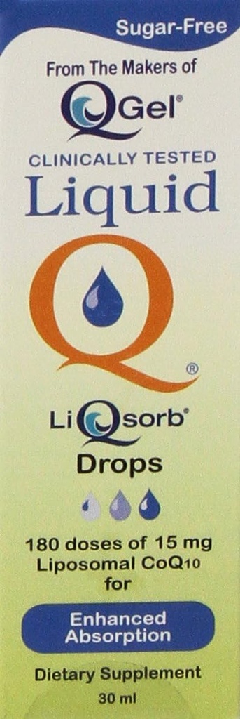 Nestemäinen Q® LiQsorb® Liposomal CoQ10 -tippa (ei makua, sokeriton, muu kuin GMO) 30 ml