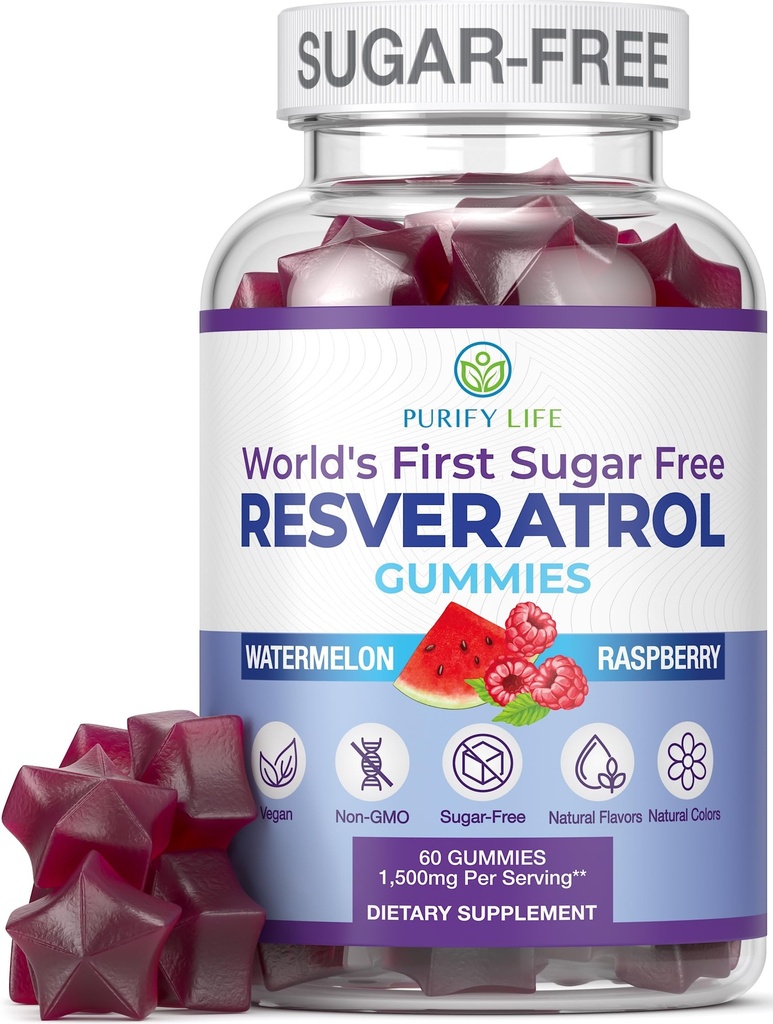 Sokerivapaa Resveratrol Gummies - Potent anti-aging antioksidantti - Resveratrol täydentää tukea Ruoansulatus-ja immuuniterveys - Natural Herb solujen kasvua & korjaus - helppo pureskeltava NMN Vaihtoehtoinen