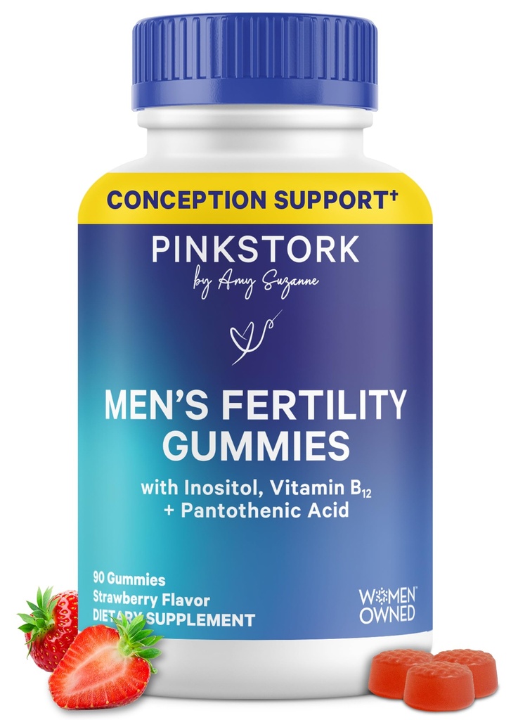 Sininen Stork hedelmällisyys täydentää Gummies miesten - mies prenataali vitamiinit, Conception tuki hänelle - Lisääntymisterveys, Hormonaalinen tasapaino & Motiliteetti - 90 Count