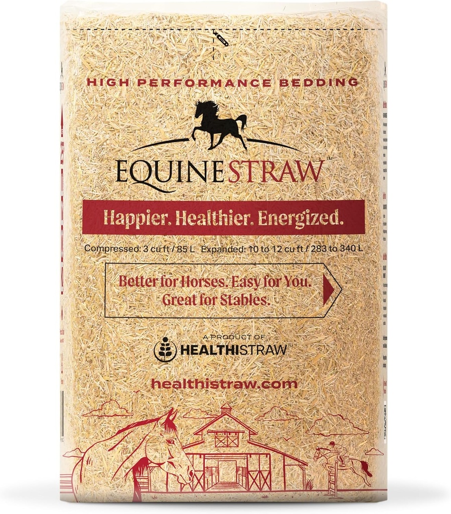 EquineStraw, 3 cu ft (25 lb) Laajentaa 10 cu ft: iin ... Wheat Straw Bedding for Horses, Foaling & Trailers