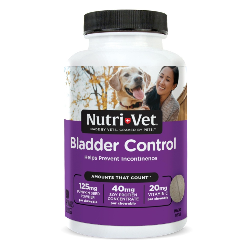 Nutri-Vet Bladder Control Supplement, Cranberry Supplement, Dog Products, Immune Support, hjälper hund urininkontinens, blåskontrollpiller, urinvägs hälsa, valpstöd, 90 tabletter