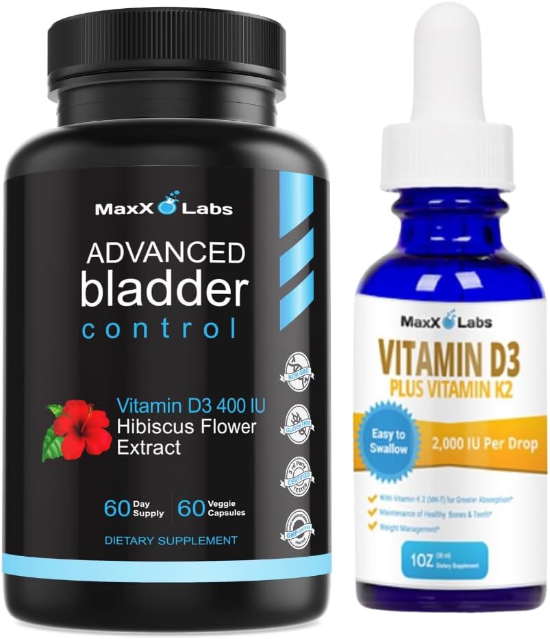 Advanced rakko Control Lisäravinteet 60Ct + D3- vitamiini K2 Nestemäiset drops w/ K2 MK7- 2 000 IU Per Drop Nestemäinen D-vitamiini K2 Drops 1 Oz