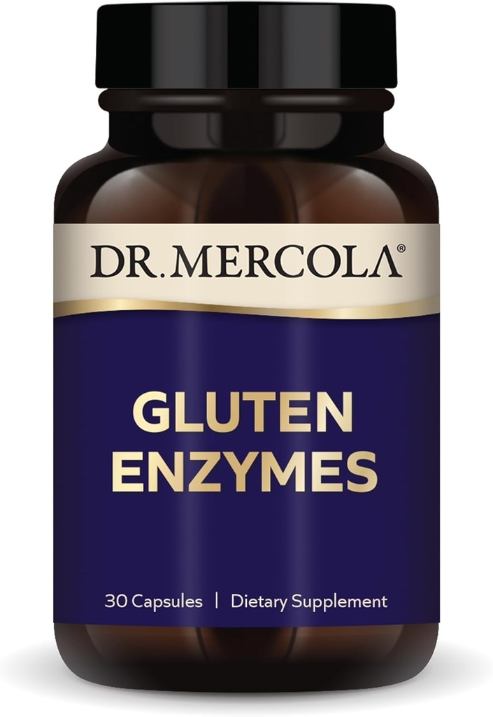 Mercola Gluten Enzymes, 30 kapselia, ei-GMO, gluteeniton, soijaton