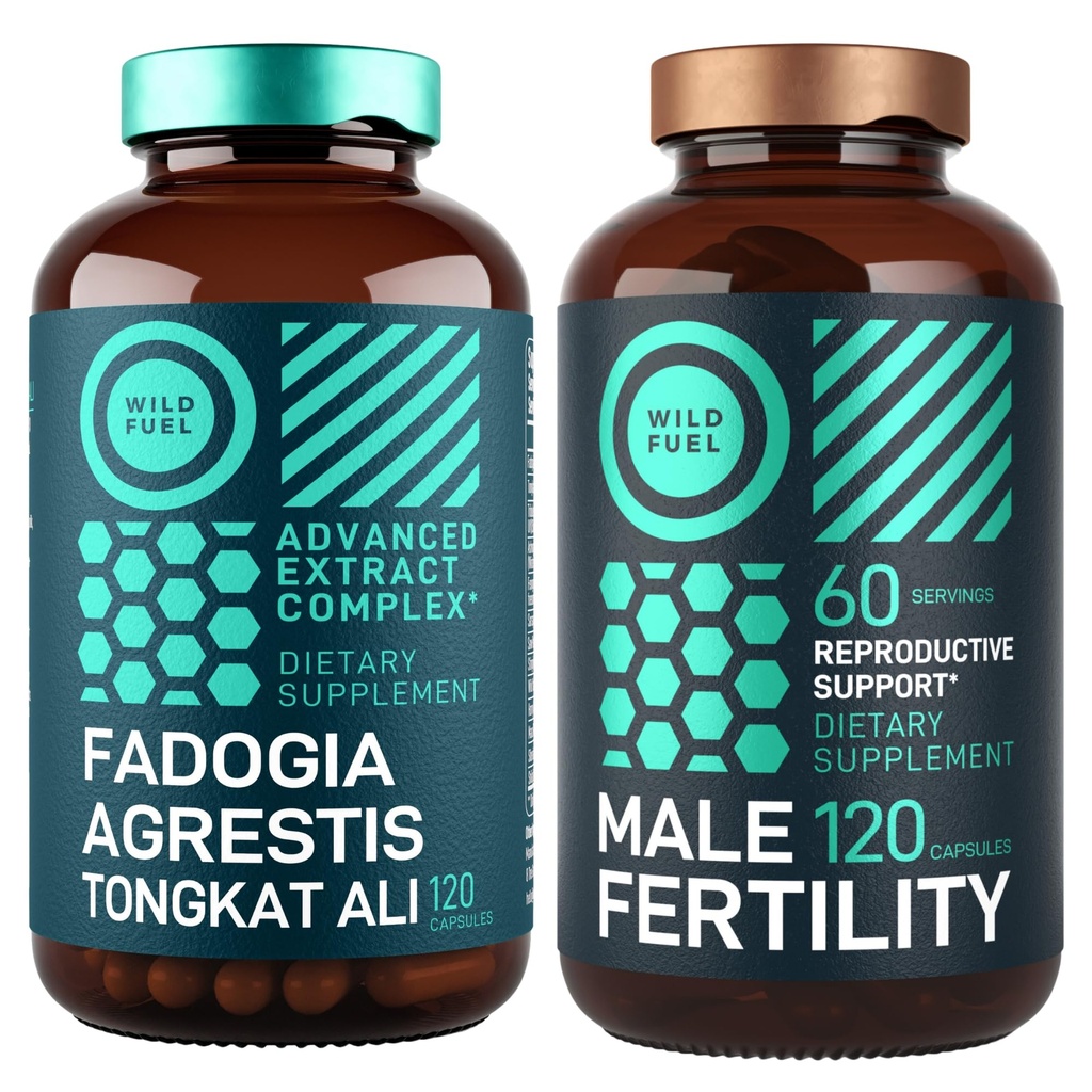 WILD POLTTOAINE Mies hedelmällisyys ja Fadogia Agrestis täydentää Ultimate Miesten terveys Bundle