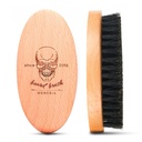 Boar Bristle Hair Beard Brush för Män, Pocket Travel Mäns Wooden Small Soft Beard Brush (Skull)