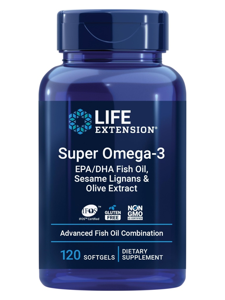 Life Extension Super Omega-3 EPA/DHA Seesam Lignans & Olive Extract, 120