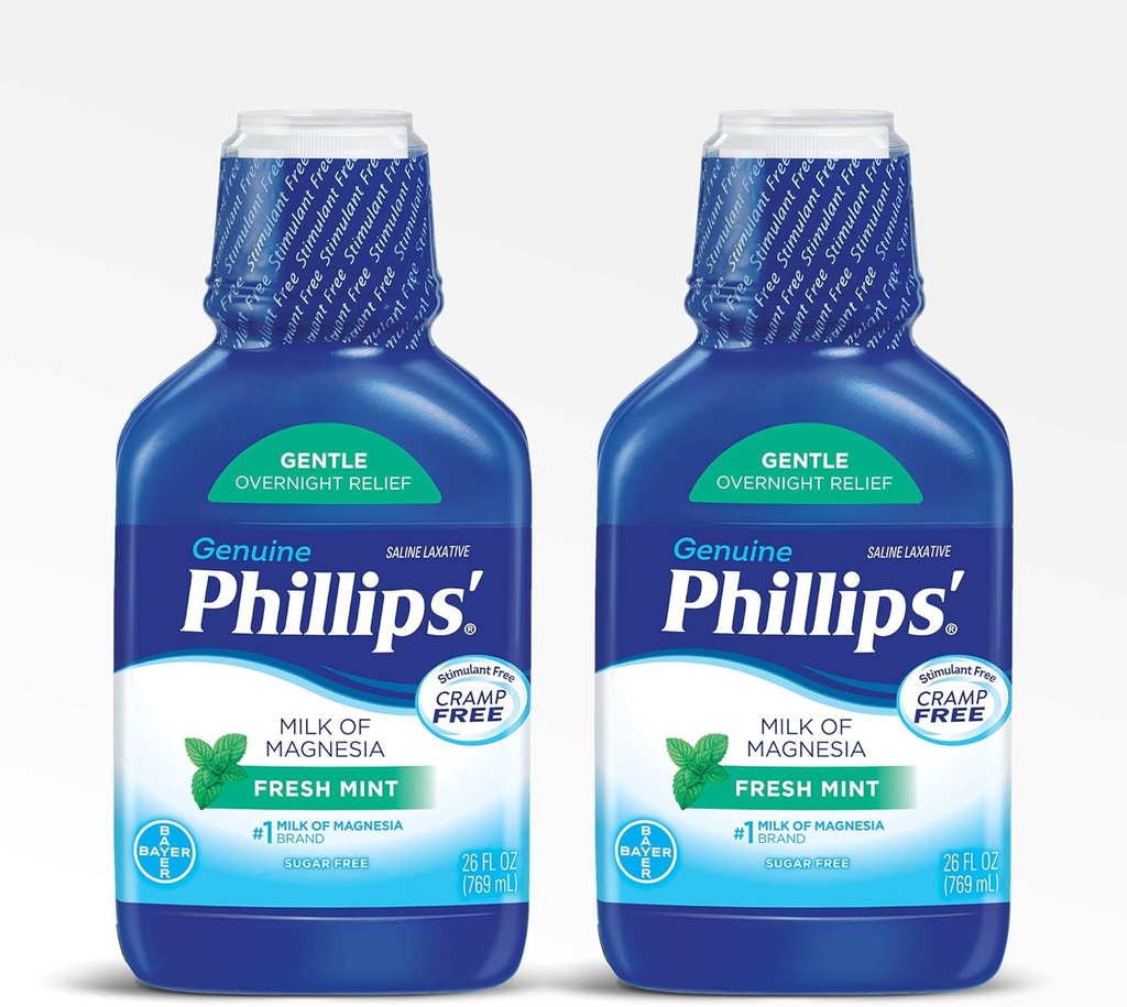 Phillips' Milk of Magnesia Laxative, Fresh Mint, 26 Fl Oz (Pakkaus 2)