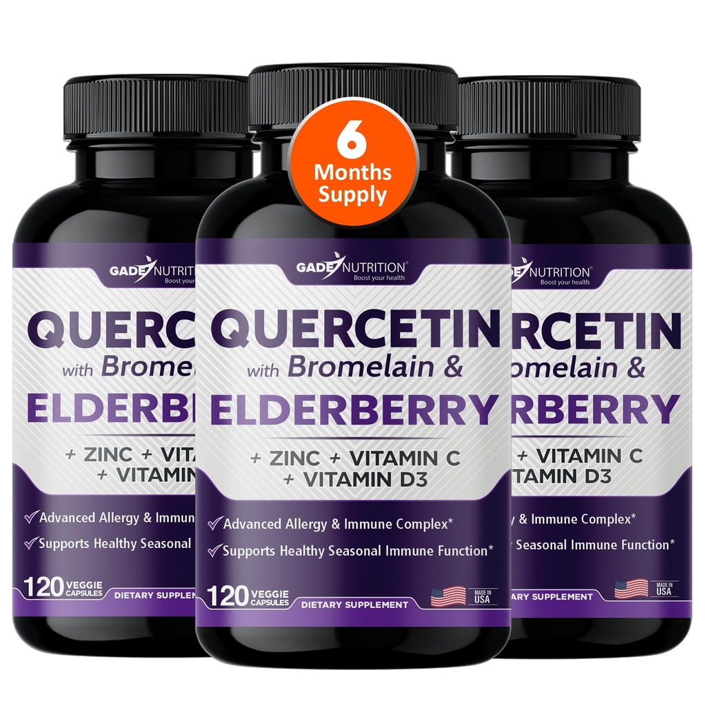 Gade Nutrition Quercetin bromelaiini & Elderberry ... Quercetin C-vitamiinin ja sinkin kanssa...