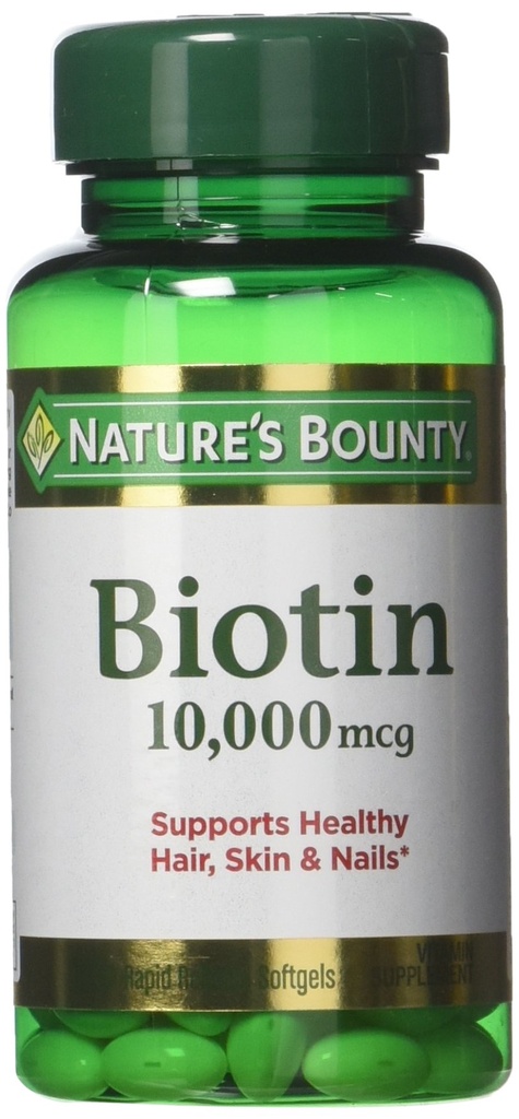 Luonnon Bounty Biotin 10 000 mikrog, nopea julkaisu Softgels 120 Jokainen