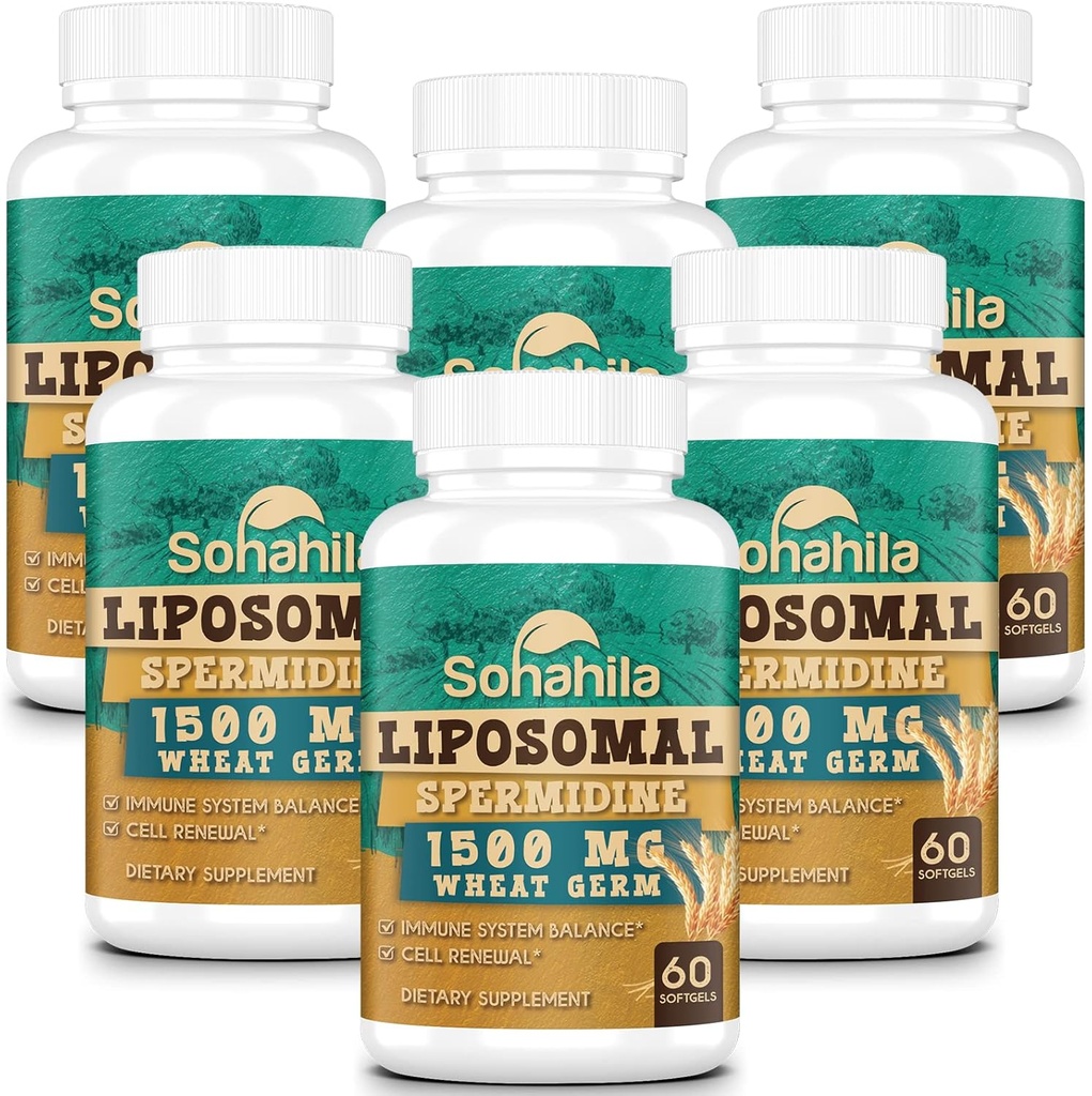Spermidine Supplement 15 MG - 99% Purity, High Absorption, 1500 MG Fermented Wheat Germ Extract med Zinc & Thiamin, Spermidine för Män & Kvinnor - Cellular Renewal, Aging Defense, Energy, 360 Softgels