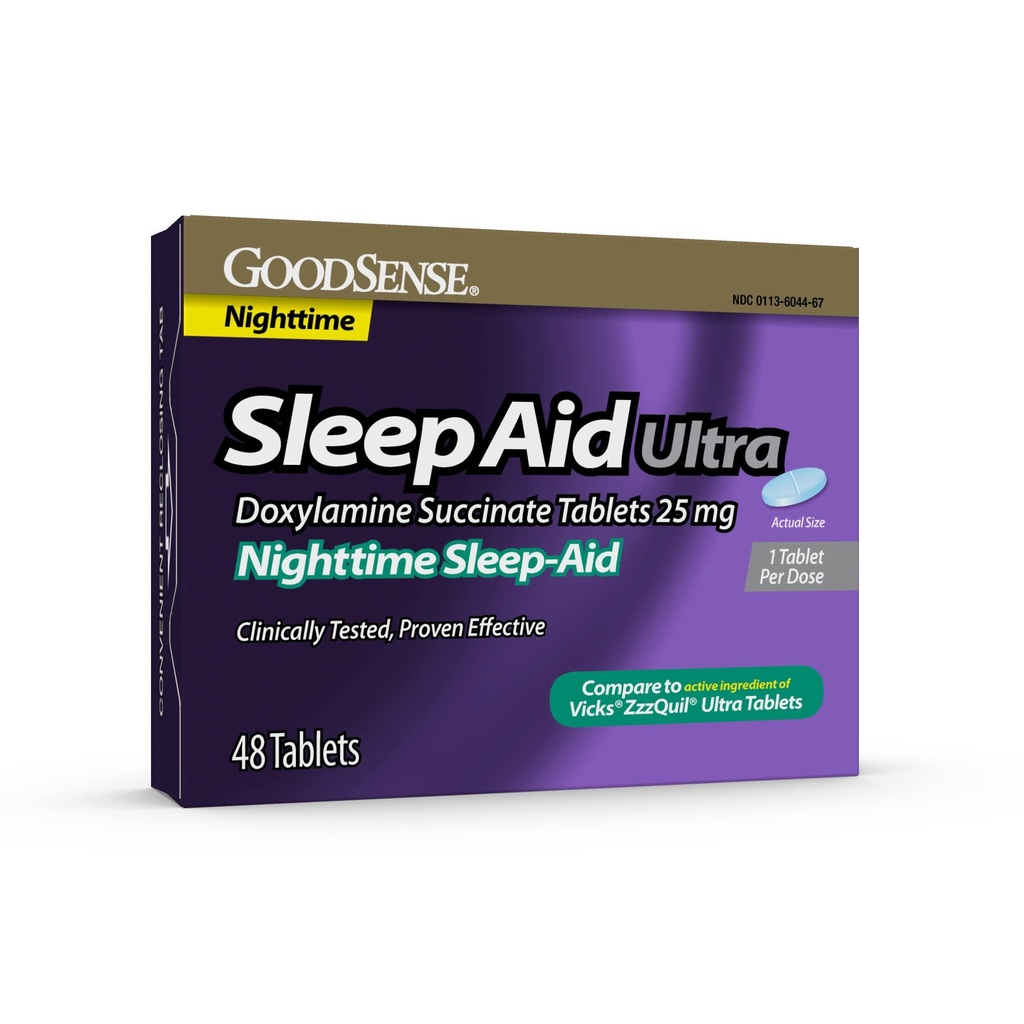 GoodSense Nighttime Sleep-Aid Ultra tabletter, Doxylamine Succinerar 25 mg, 48 greve
