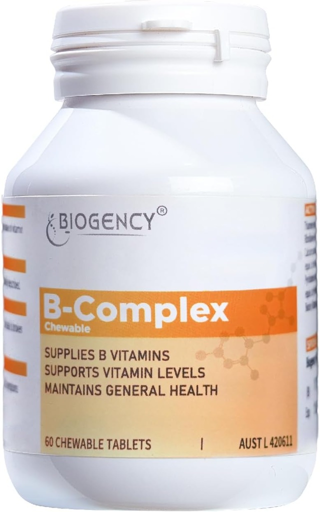 B-komplex Ravintolisä - sisältää kaikki B-vitamiinit mukaan lukien B12, B1, B2, B5, B6, B7, Folic Acid for Energy Stressinlievitys Immuniteetin parantaminen, 1 pakkaus 60 tablettia
