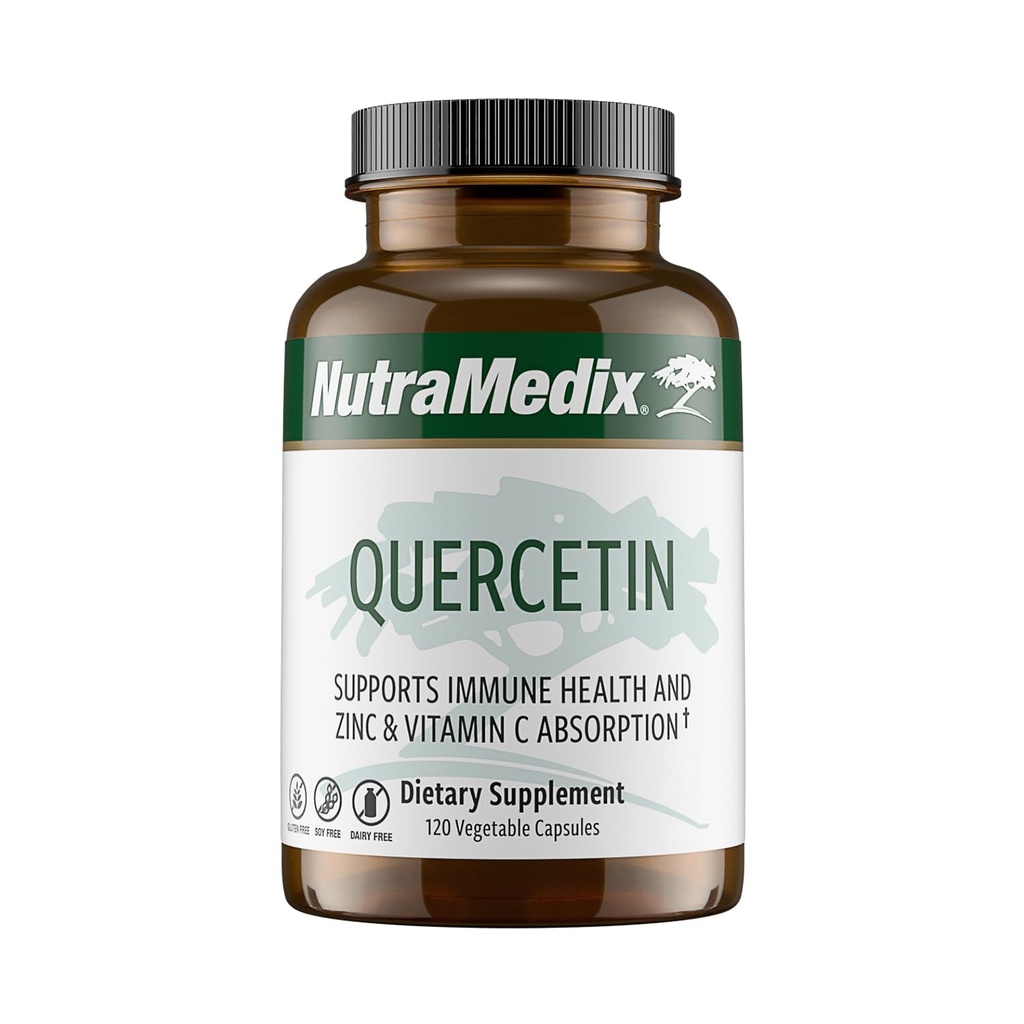 NutraMedix Quercetin - Quercetin 500mg Capsules - Antioxidant & Immune Support Supplement for Heart Health - Aids in Zinc & Vitamin C Absorption (120 Vegetariska kapslar)