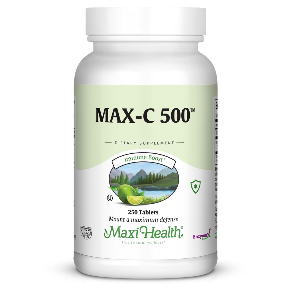 Maxi Health MAX C 500 mg - C-vitamiini - sitruuna Bioflavonoidit Complex - 250 tablettia