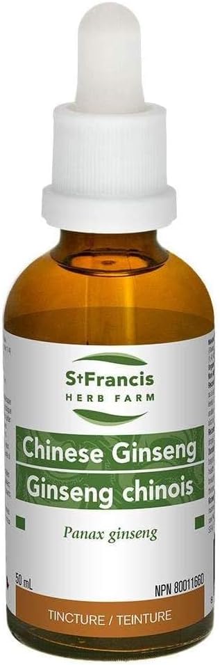 St Francis Herb Farm - Kiinalainen Ginseng (Panax ginseng, root) Certified Organic Herbal Tincture Extract ... perinteisesti käytetty kasviperäisen lääketieteen tukihoitona edistää terveellistä