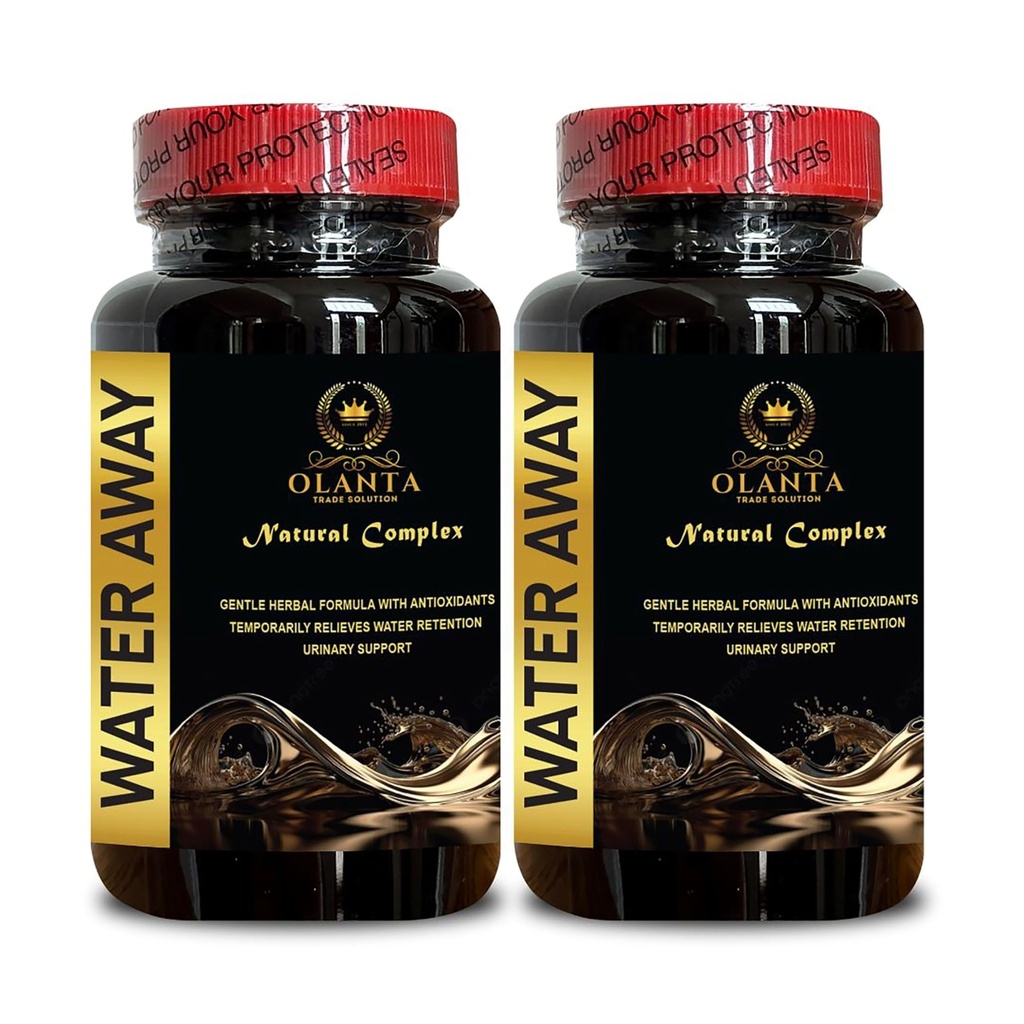 Water Away Supplement - Munuaisten tuki, Ultra Natural Water Out pillereitä, Diureetit veden säilytyksen ja tasapainon tuki, Granaattiomena, Kurkuma - 2 pullo 120 kapselia
