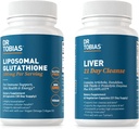 Tobias Liver 21 Day Cleanse and Liposomal Glutatione - tukee maksan detox, Immuunitoiminta, ja energiatasot - Vegan, ei-GMO