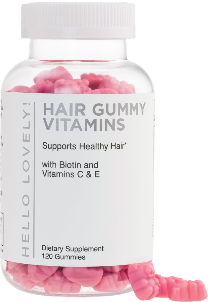 Hiusvitamiinit Gummies - Biotiini 5000 mcg E-vitamiini, C & Sinkki, hiusten kasvu vitamiinit naisille ja miehille - vahvempi, kaunis hiukset, iho ja kynnet täydentää, ei-GMO & Gluteenittomat - 120 nallekarhut