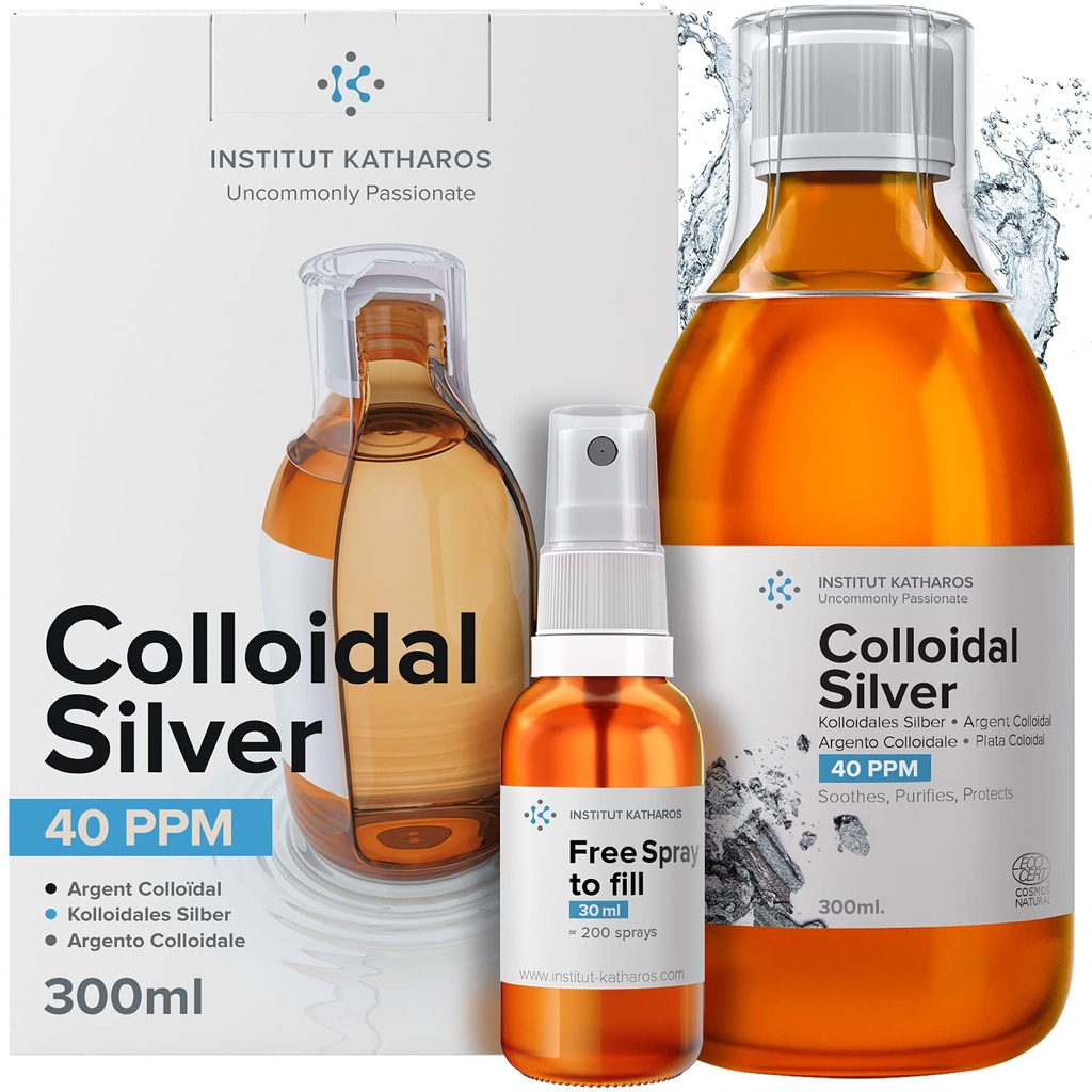 Kolloidinen Silver Liquid 10 fl oz & sumuta täyteen ● Bioaktiivinen Hydrosol Silver Water ● Luonnollinen immuunituki Nano Sol Supplement Solution ● Ionic Minerals 40 PPM ● Organic jäsennelty Plata Coloidal
